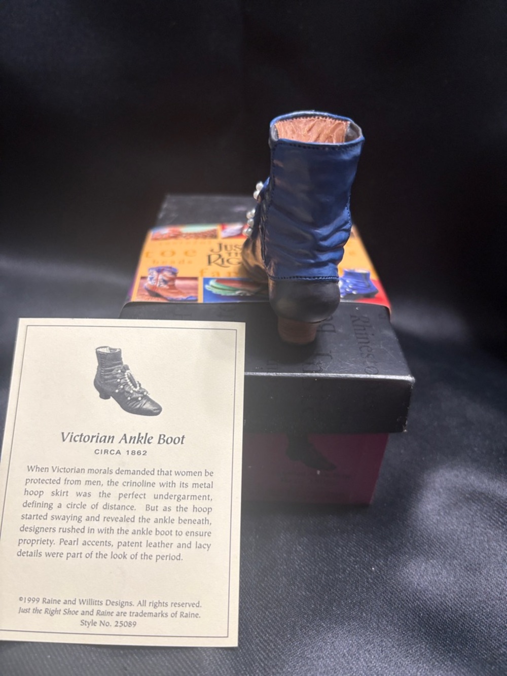 Just The Right Shoe Blue and Black Ankle Boots - Picture 3 of 5